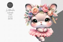 Bunny clipart, Ballerina clipart, Spring clipart Product Image 1