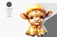 Highland calf clipart, Spring clipart, Animals clipart Product Image 1