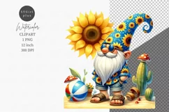Summer clipart, Gnomes clipart, Beach sublimation, Holiday Product Image 1