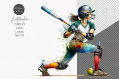 Softball player clipart, Sport clipart, Game clipart Product Image 1