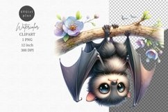 Bat clipart, Watercolor clipart, Spring clipart Product Image 1