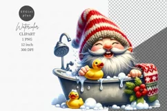 Funny gnome clipart, Gnome clipart, Watercolor clipart Product Image 1