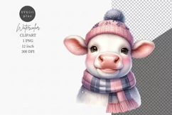 Holstein cow clipart, Winter clipart, Christmas clipart Product Image 1