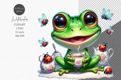 Frog clipart, Tea party clipart, Fantasy clipart Product Image 1
