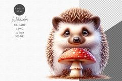 Hedgehog clipart, Watercolor clipart, Animals clipart Product Image 1