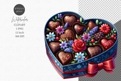 Valentines day clipart, Box chocolates Product Image 1