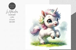 Baby unicorn, JPG, Junk journal, Digital paper Product Image 1