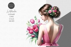 Spring clipart, Girl behind clipart, Product Image 1