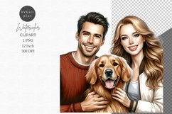 Valentines day, Couple clipart, Dog Product Image 1