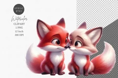 Fox clipart, Family clipart, Love clipart, Product Image 1