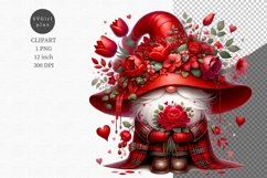 Valentines day gnome clipart, Gnome clipart Product Image 1