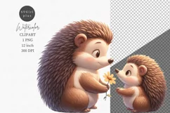 Two hedgehog clipart, Love clipart, Valentine's Day Product Image 1