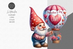 Gnome clipart, Valentines Day clipart, Red heart clipart Product Image 1
