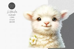 Baby lamb clipart, Easter clipart, Watercolor clipart Product Image 1