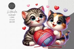 Kitten clipart, Valentines Day clipart, Love clipart Product Image 1