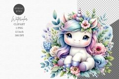 Baby unicorn clipart, Fantasy clipart, Kids clipart Product Image 1