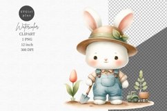 Farmer bunny clipart, Bunny clipart, Watercolor Product Image 1