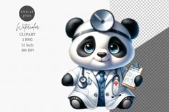 Panda doctor clipart, Animals clipart, Nursery clipart Product Image 1