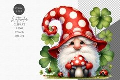 Gnome and mushroom, Gnome clipart Product Image 1