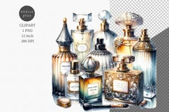 Perfume bottles clipart, Woman clipart, Watercolor clipart Product Image 1