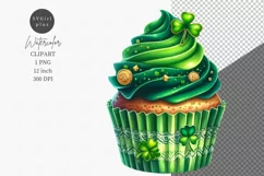 Muffin clipart, St Patrick clipart, Watercolor clipart Product Image 1