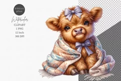 Highland calf clipart, Blanket clipart, Animals clipart Product Image 1