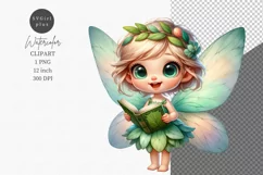 Fairy with book clipart, Fantasy clipart Product Image 1