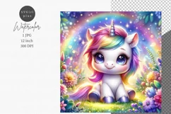 Baby unicorn, JPG, Junk journal, Digital paper Product Image 1