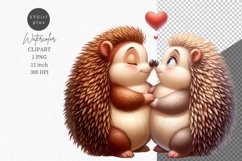 Hedgehogs clipart, Valentine Day, Spring clipart Product Image 1