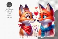 Foxes in love clipart, Family clipart, Valentines Days Product Image 1