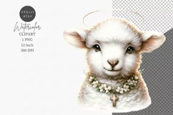 Baby lamb clipart, Easter clipart, Watercolor clipart Product Image 1