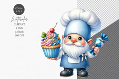 Baking clipart, Gnome clipart, Cupcake clipart, Sweets Product Image 1