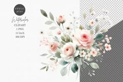 Flowers bouquet clipart, Floral arrangement, Roses Product Image 1