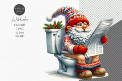 Busy gnome clipart, Gnome clipart, Watercolor clipart Product Image 1
