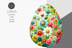 Floral egg clipart, Easter clipart, Spring clipart Product Image 1