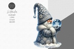 Gnome clipart, Snow globe clipart, Christmas clipart, Product Image 1