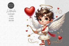 Valentines Day, Cupid clipart, Hearts clipart Product Image 1