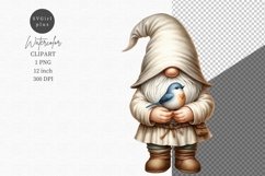 Gnome with love bird clipart, Spring clipart, Love clipart Product Image 1