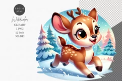 Reindeer clipart, Christmas clipart, Winter clipart Product Image 1