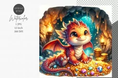 Baby dragon, JPG, Junk journal, Digital paper Product Image 1