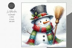 Snowman clipart, Christmas sublimation, Watercolor Product Image 1