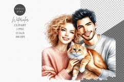 Valentines day, Couple clipart, Cat Product Image 1