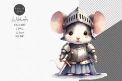 Mouse knight clipart, Fantasy clipart, Watercolor clipart Product Image 1