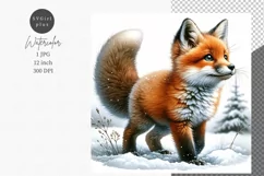 Fox JPG, Winter JPG, Fox digital paper, Digital paper, JPG Product Image 1