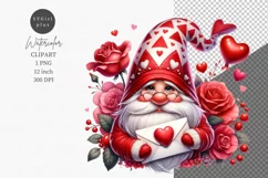 Valentines' day, Gnome clipart, Fantasy clipart, Product Image 1