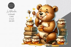 Happy bear clipart, Animals clipart, Honey clipart, Product Image 1