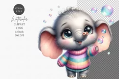 Baby elephant clipart, Bubbles clipart, Nursery clipart Product Image 1