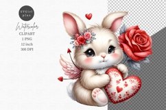 Valentines day, Bunny clipart, Bunny cupid Product Image 1