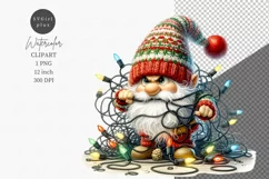 Not happy gnome clipart, Gnome clipart, Watercolor clipart Product Image 1