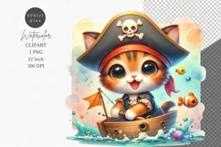 Kitten clipart, Pirate clipart, Kids clipart Product Image 1